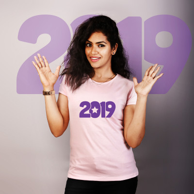 Women Round Neck Pink Tops - 2019