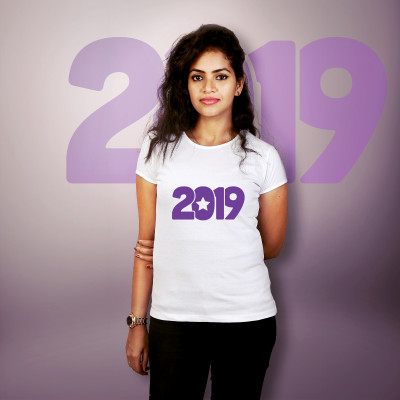 Women Round Neck White Tops - 2019